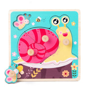 Kinderspielzeug Holz Neu 3D Dreidimensionale Holz-Pegs Handgreif-Puzzle