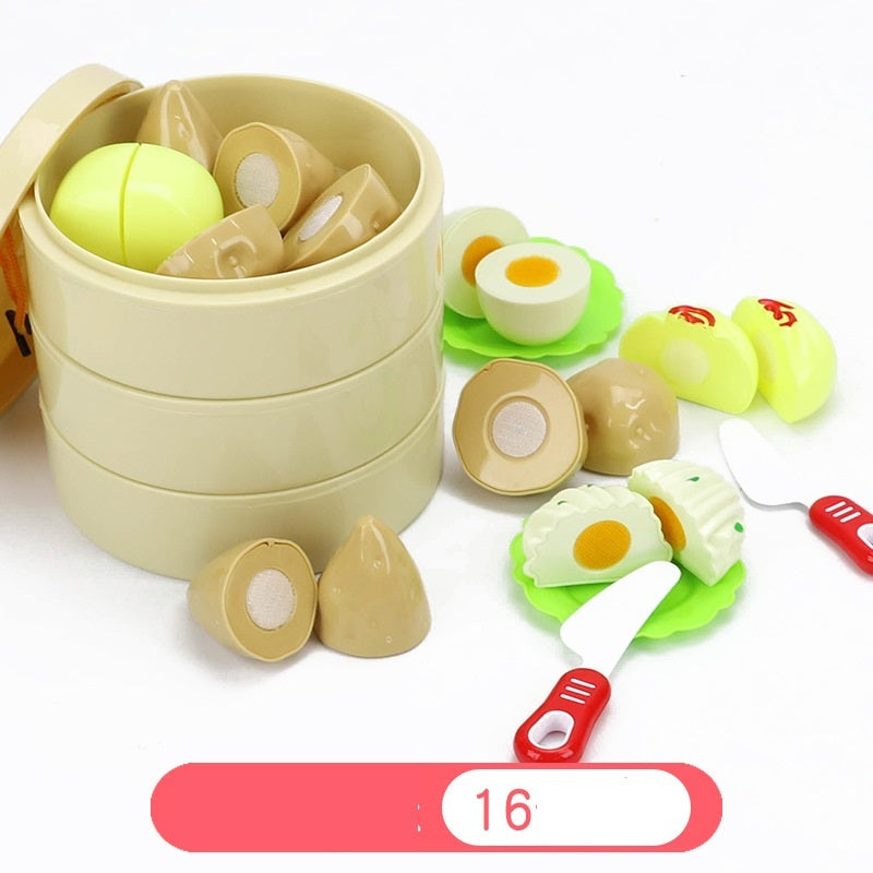 Kinder Cut Obst, Spielzeug, Küchen, Gemüse, Babys, Jungen und Mädchen Cut Gedämpfte brötchen, kirsche Anzug