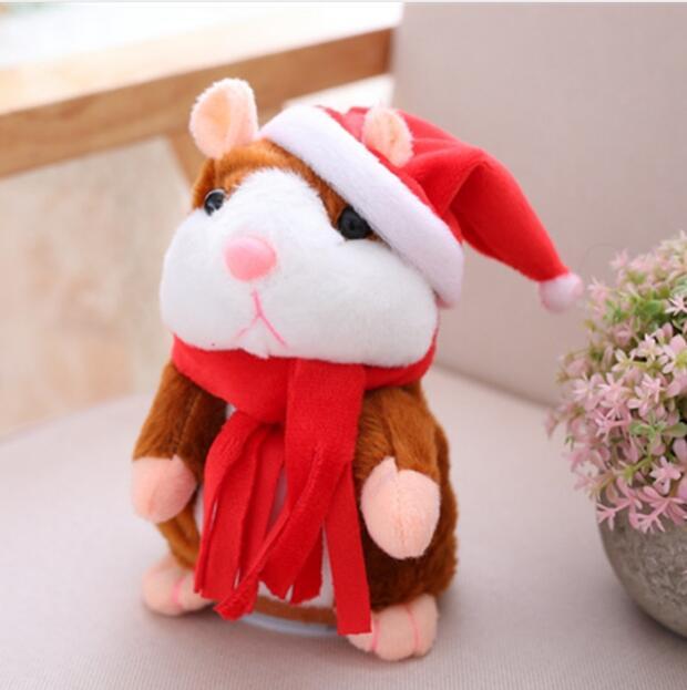 16cm Weihnachten Reden Hamster Plüsch Spielzeug Interaktive Sound Record Plüsch Hamster Stofftiere für Kinder Kinder Weihnachten Geschenk