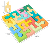 Kinder Holz spielzeug Geometrische Bausteine Drei dimensionale Mosaik platte