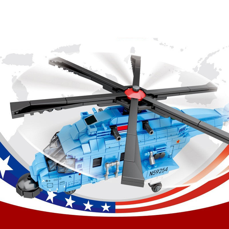 Gebäude Block Aircraft Military Serie Große Transport Montage Spielzeug