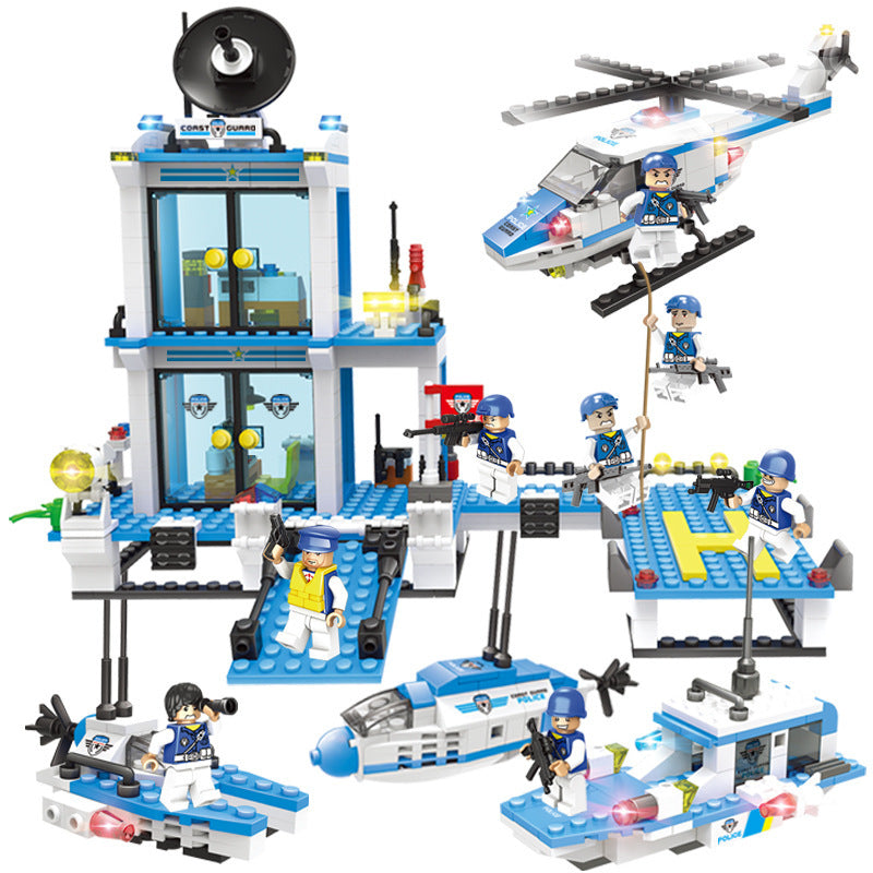 Military aircraft carrier polizei bausteine kinder montiert DIY spielzeug