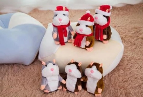 16cm Weihnachten Reden Hamster Plüsch Spielzeug Interaktive Sound Record Plüsch Hamster Stofftiere für Kinder Kinder Weihnachten Geschenk