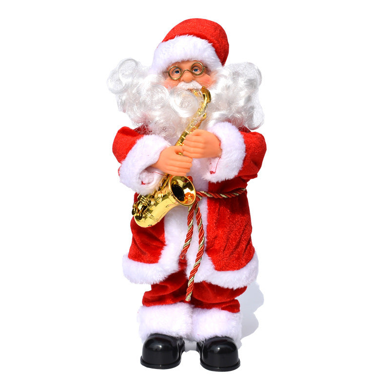 Elektrische Santa Claus Spielen Instrumente Musik Puppe Geschenk Spielzeug Dekoration