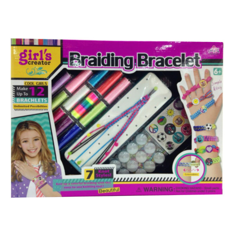 Mädchen Geschenk Armband Herstellung Bastel spielzeug Kinder DIY Schmuck Herstellung Werkzeug kasten Trage gurt Strick gerät Anzug