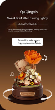 Bauklötze Blume Musikbox Valentinstag Geschenk Zusammengebautes Spielzeug