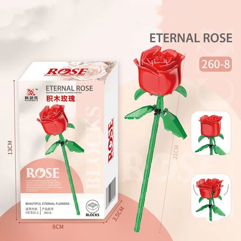 Valentinstag Rose Puzzle zusammen gebaut Baustein Spielzeug