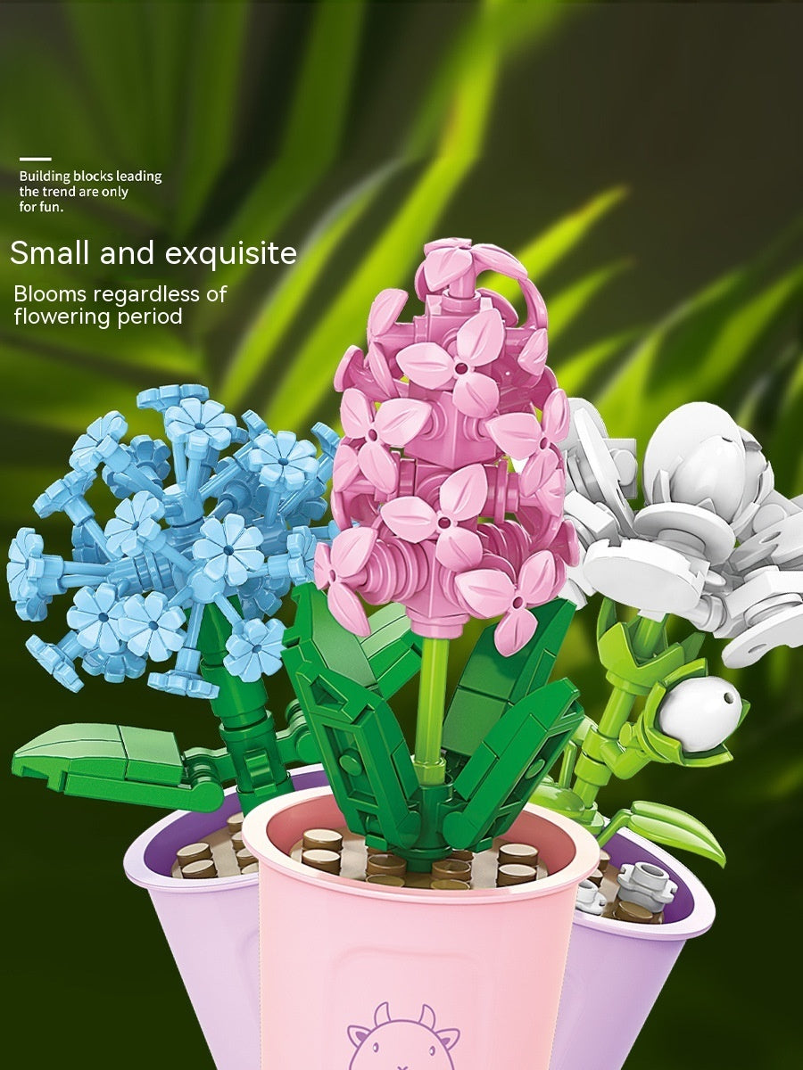 Bausteine Blumentopf DIY kleine Partikel Pädagogisches Spielzeug Desktop Dekoration Puzzle