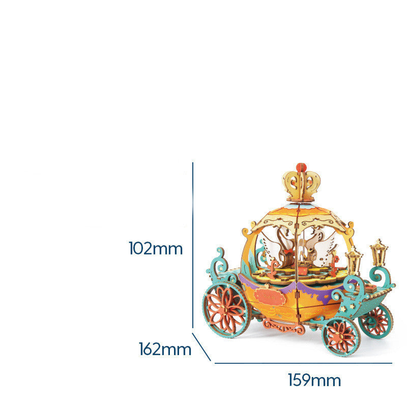 Handgemachte Merry-go-round Spieluhr Holz Puzzle Spielzeug
