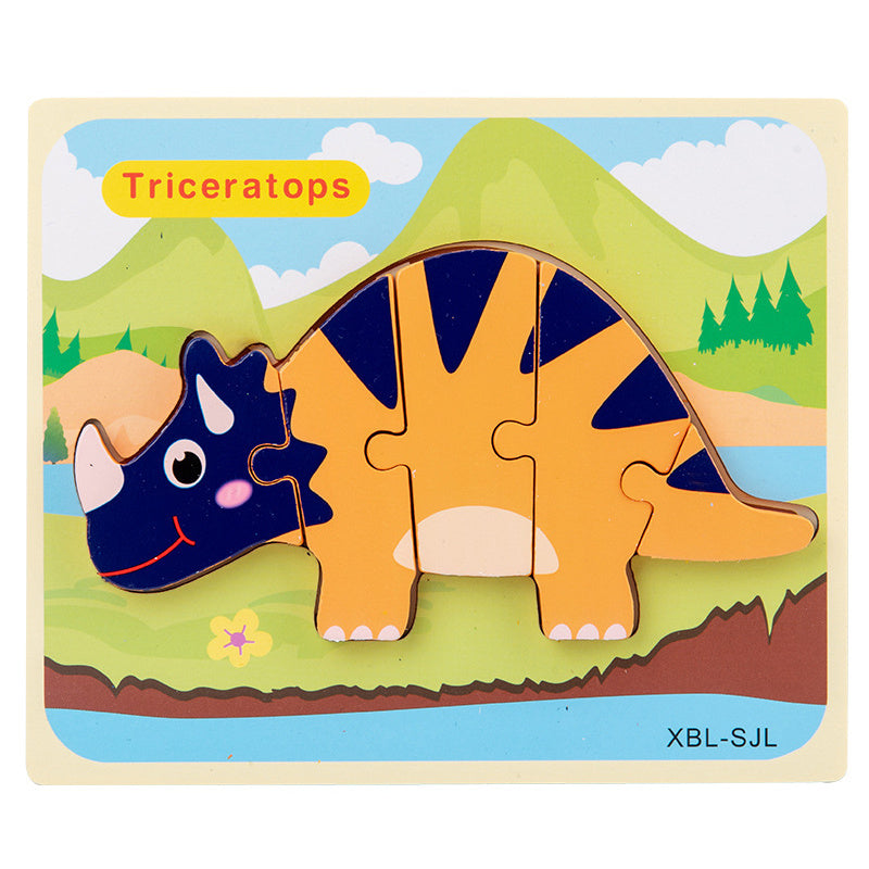 Holz 3D Dinosaurier Hand Greifen Bord Puzzle