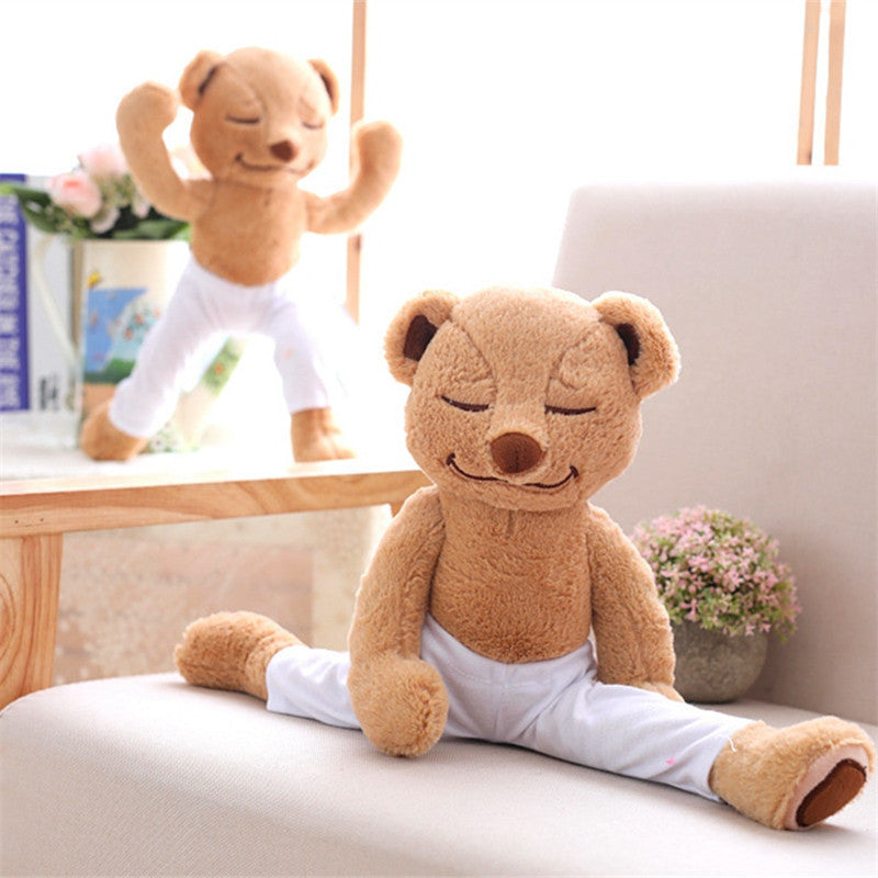 40cm Kreative Yoga Bär Plüsch tier Gefülltes Niedliches Yoga Bär Puppe Weiches Komfort Baby Spielzeug Weihnachts geschenk für Kinder Freundin