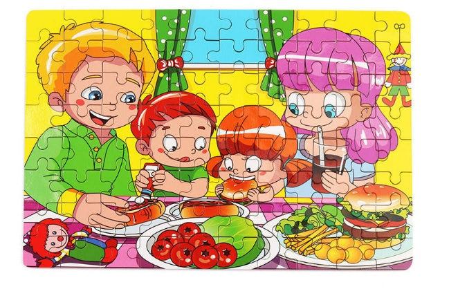 80PCS holz pädagogisches spielzeug bildungs entwicklung baby kinder ausbildung spielzeug kinder tier puzzle