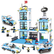 Military aircraft carrier polizei bausteine kinder montiert DIY spielzeug