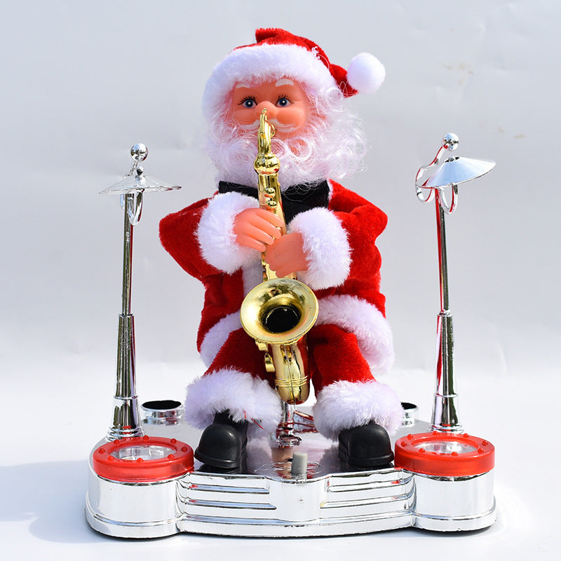 Elektrische Santa Claus Spielen Instrumente Musik Puppe Geschenk Spielzeug Dekoration