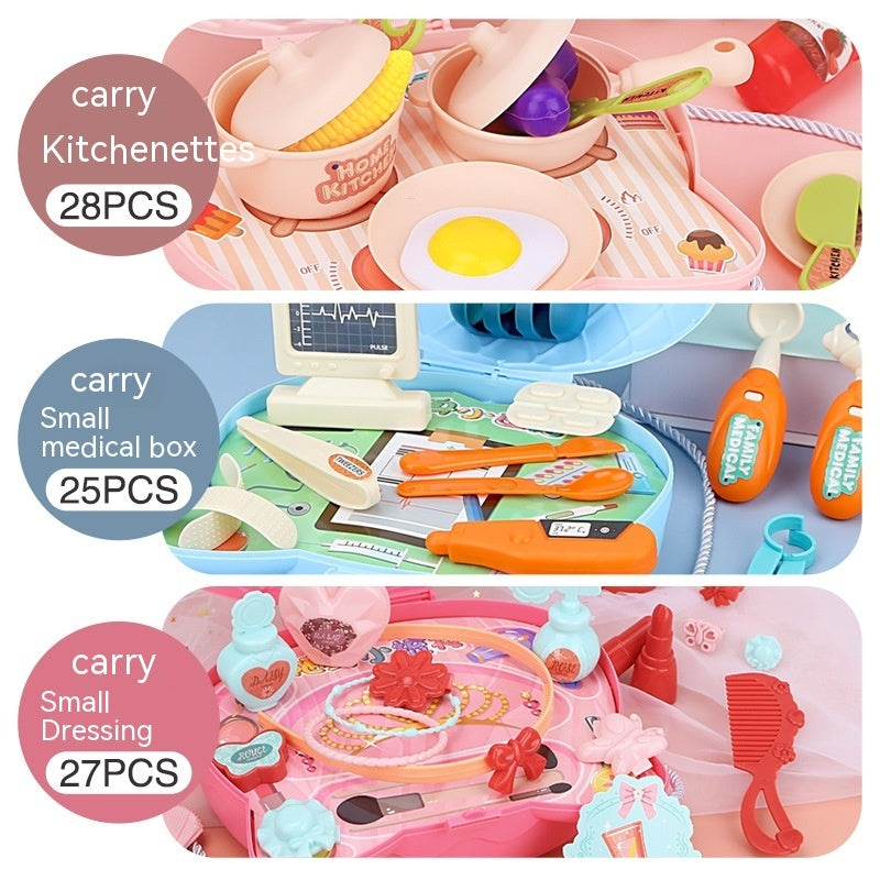 Kinder spielen Haus Spielzeug Essen Küchen geschirr medizinische Werkzeuge Ornament Anzug