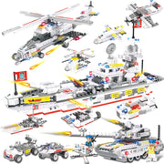 Military aircraft carrier polizei bausteine kinder montiert DIY spielzeug
