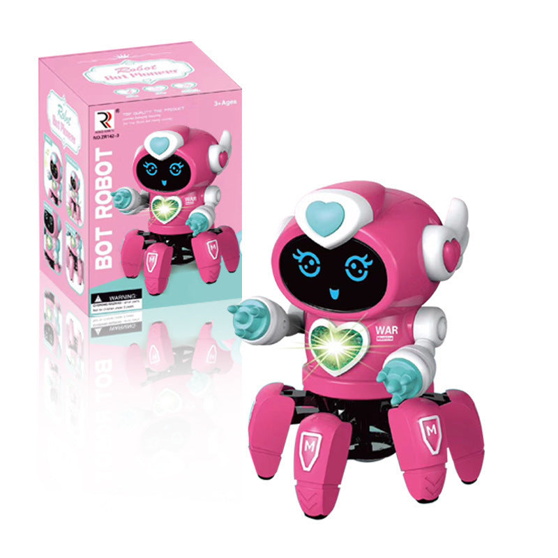 Smart Tanzen Roboter Elektronische Sechs-klaue Dance Roboter Enthalten LED Musik Nina Roboter Spielzeug für Kinder Geburtstag Geschenk