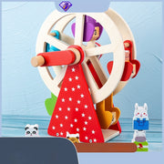 Hölzernes Tier Hand Riesenrad Baby Kinder Früh kindliche pädagogische Spielsachen