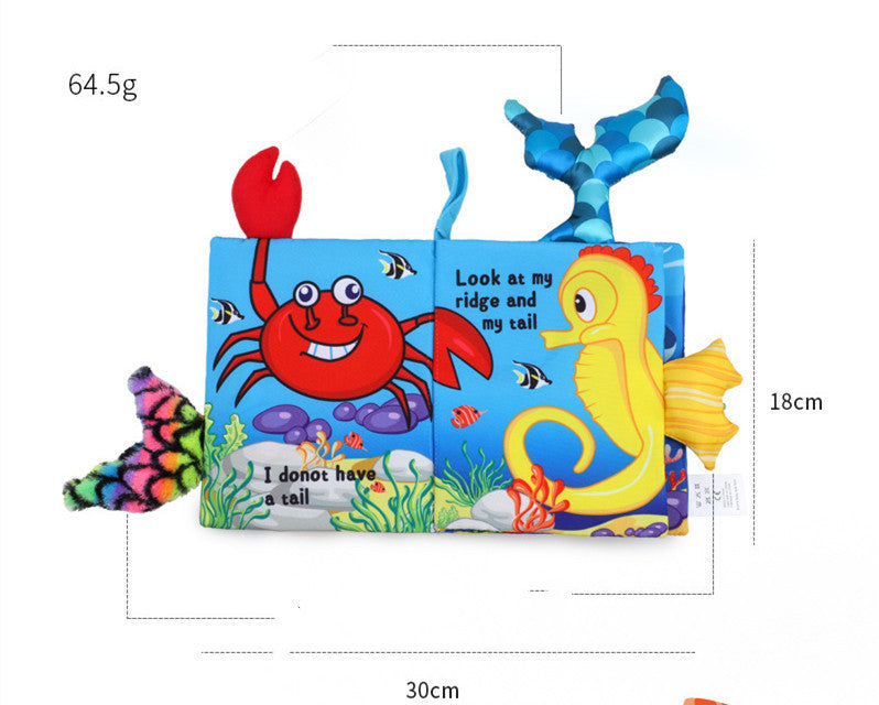 "Tier-Schwanz-Stoffbuch Frühe Bildung Stoffspielzeug für Kinder und Säuglinge"