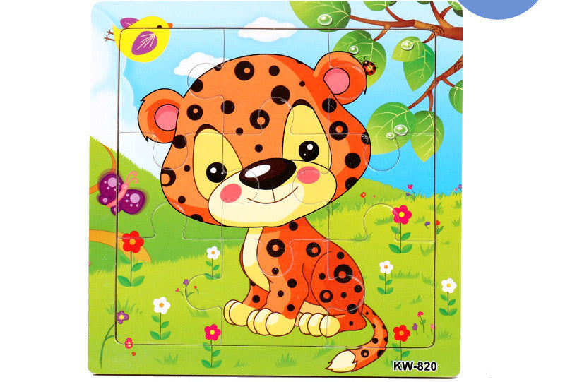 Holzpuzzle Tiere Puzzlespielzeug Frühkindliche Eltern-Kind-Spiele