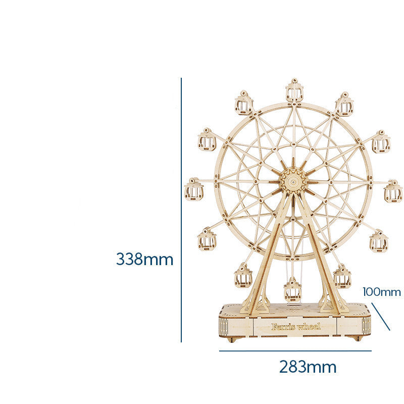 Handgemachte Merry-go-round Spieluhr Holz Puzzle Spielzeug