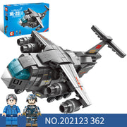 Gebäude Block Aircraft Military Serie Große Transport Montage Spielzeug