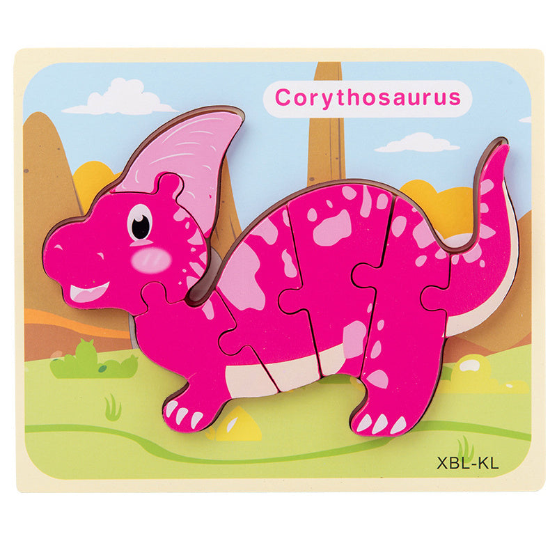 Holz 3D Dinosaurier Hand Greifen Bord Puzzle