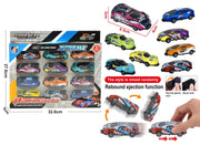 Flip Stunt Auto Legierung Ziehen Sie zurück 4Wd Rennwagen Modell Cooles Graffiti Friction Auslauf Spielzeug für Kinder Jungen Kinder Weihnachts geschenk