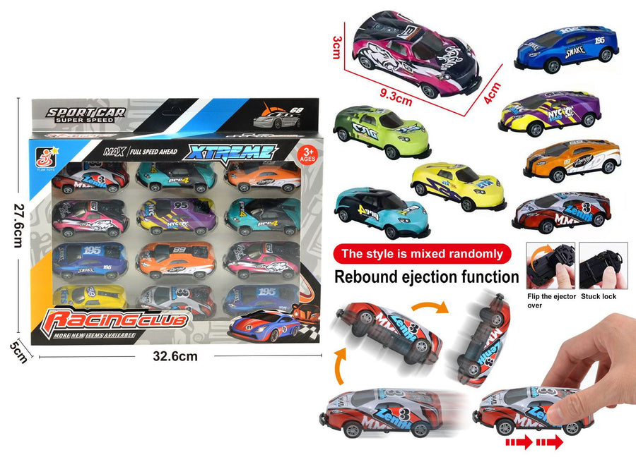 Flip Stunt Auto Legierung Ziehen Sie zurück 4Wd Rennwagen Modell Cooles Graffiti Friction Auslauf Spielzeug für Kinder Jungen Kinder Weihnachts geschenk