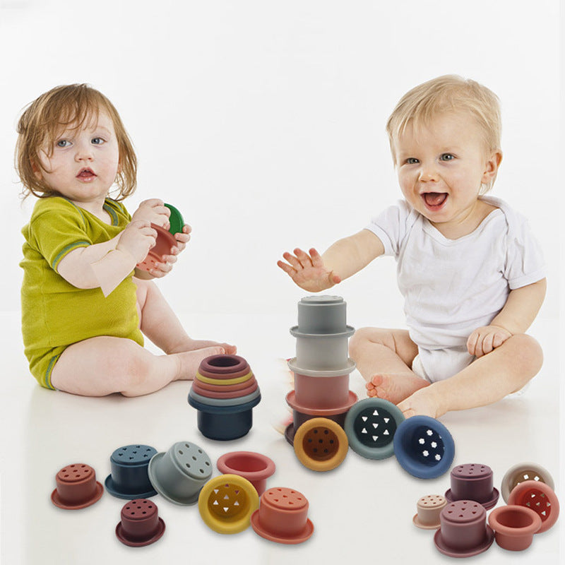 Baby Interaktive Jenga Kinder Silikon Säugling Pädagogisches Spielzeug