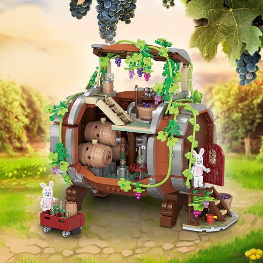 Wein Barrel Kleine Partikel Montiert Bausteine Diy Puzzle Spielzeug