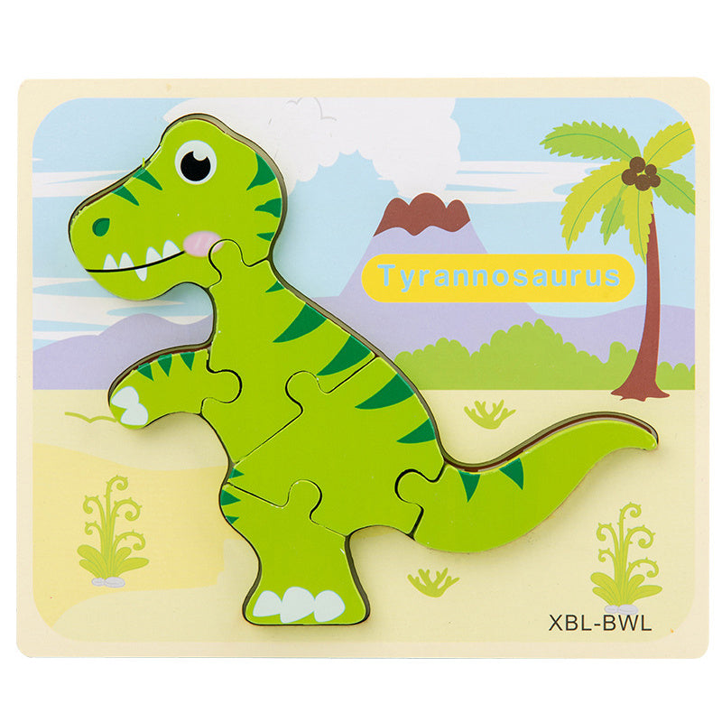 Holz 3D Dinosaurier Hand Greifen Bord Puzzle