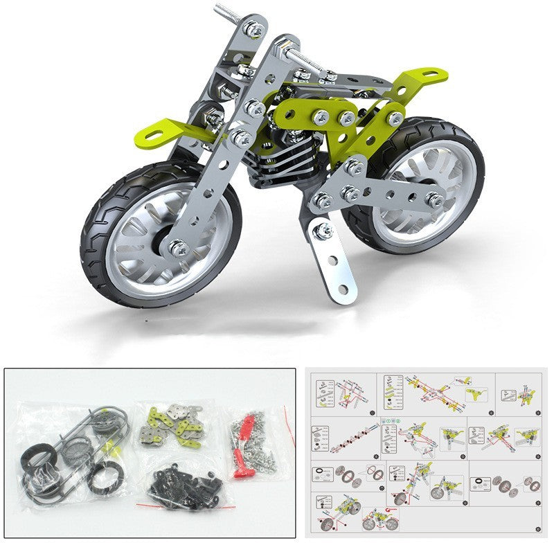 Metall Bausteine Motorrad Modell Montage Spielzeug Jungen Erwachsene High Schwierigkeit