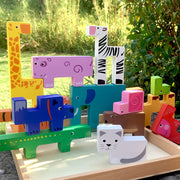Holz tier baustein spielzeug puzzle für kinder