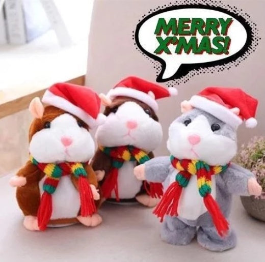 16cm Weihnachten Reden Hamster Plüsch Spielzeug Interaktive Sound Record Plüsch Hamster Stofftiere für Kinder Kinder Weihnachten Geschenk
