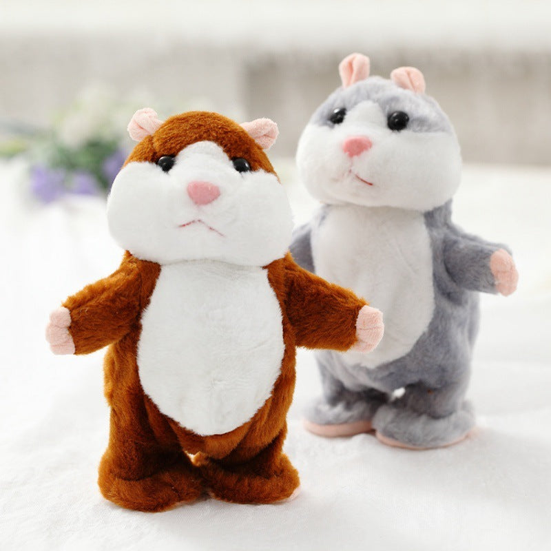 16cm Weihnachten Reden Hamster Plüsch Spielzeug Interaktive Sound Record Plüsch Hamster Stofftiere für Kinder Kinder Weihnachten Geschenk
