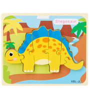 Holz 3D Dinosaurier Hand Greifen Bord Puzzle