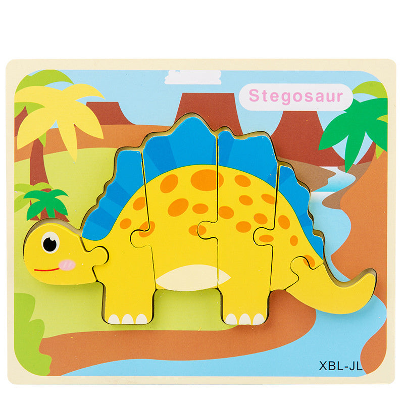 Holz 3D Dinosaurier Hand Greifen Bord Puzzle