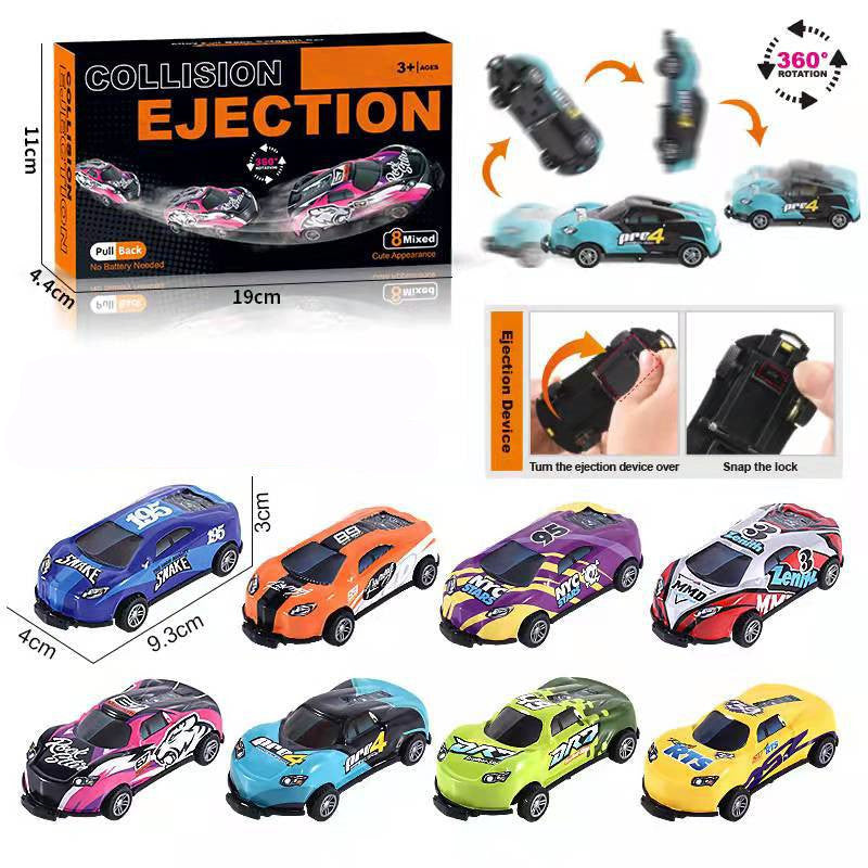 Flip Stunt Auto Legierung Ziehen Sie zurück 4Wd Rennwagen Modell Cooles Graffiti Friction Auslauf Spielzeug für Kinder Jungen Kinder Weihnachts geschenk
