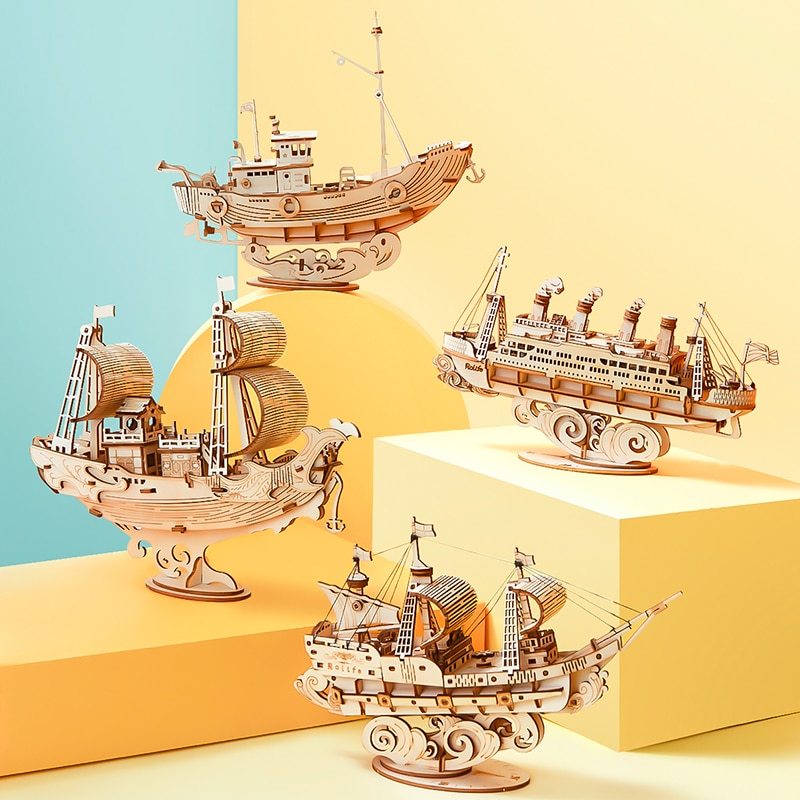 Holz Puzzle Spiele Boot & Schiff Modell Spielzeug Für Kinder Kinder Mädchen Geburtstag Geschenk