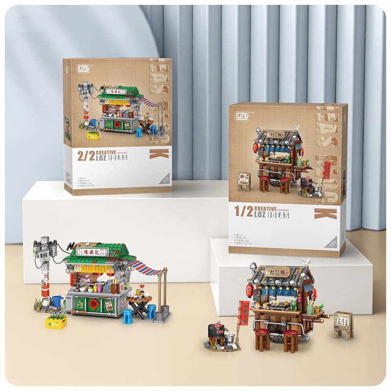 Hong Kong-stil Lebensmittel Stall Straßenbild Puzzle Bausteine kinder Spielzeug