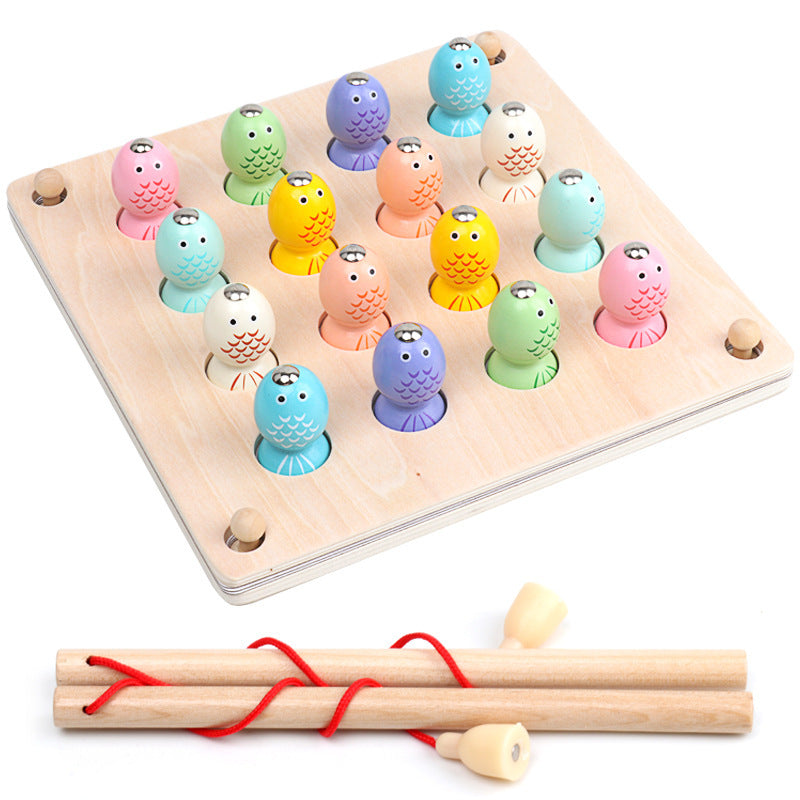 Wooden memory chess fishing game puzzle toys Mein Shop