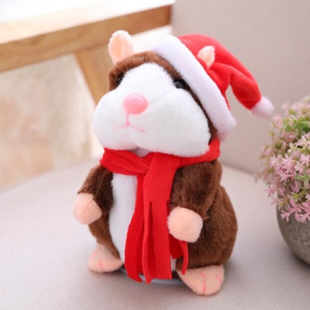16cm Weihnachten Reden Hamster Plüsch Spielzeug Interaktive Sound Record Plüsch Hamster Stofftiere für Kinder Kinder Weihnachten Geschenk