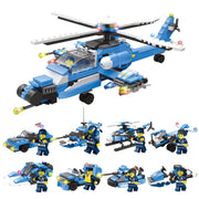 Military aircraft carrier polizei bausteine kinder montiert DIY spielzeug