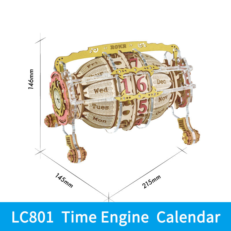 Robotime ROKR Zeit Motor Kalender 3d Holz Puzzle Modell Spielzeug für Kinder Kinder LC801