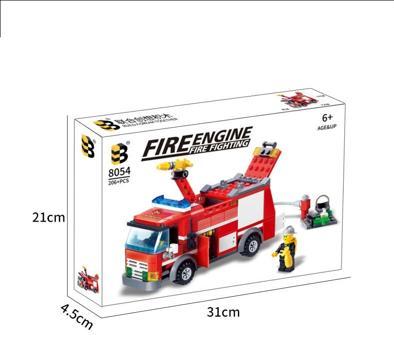 Jet Fire Truck Puzzle Assembled Particle Building Blocks Children's Toys