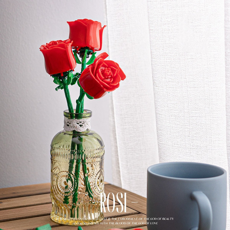 Valentinstag Rose Puzzle zusammen gebaut Baustein Spielzeug