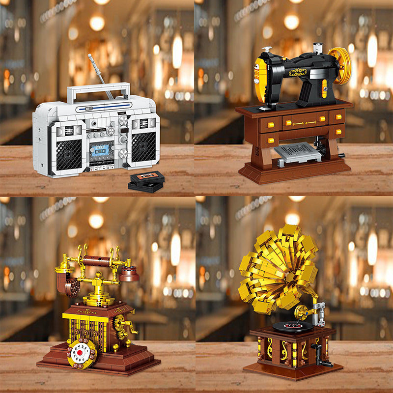 Retro-Serie Radio-Nähmaschinen-Modell Kinder-Bauklötze-Spielzeug