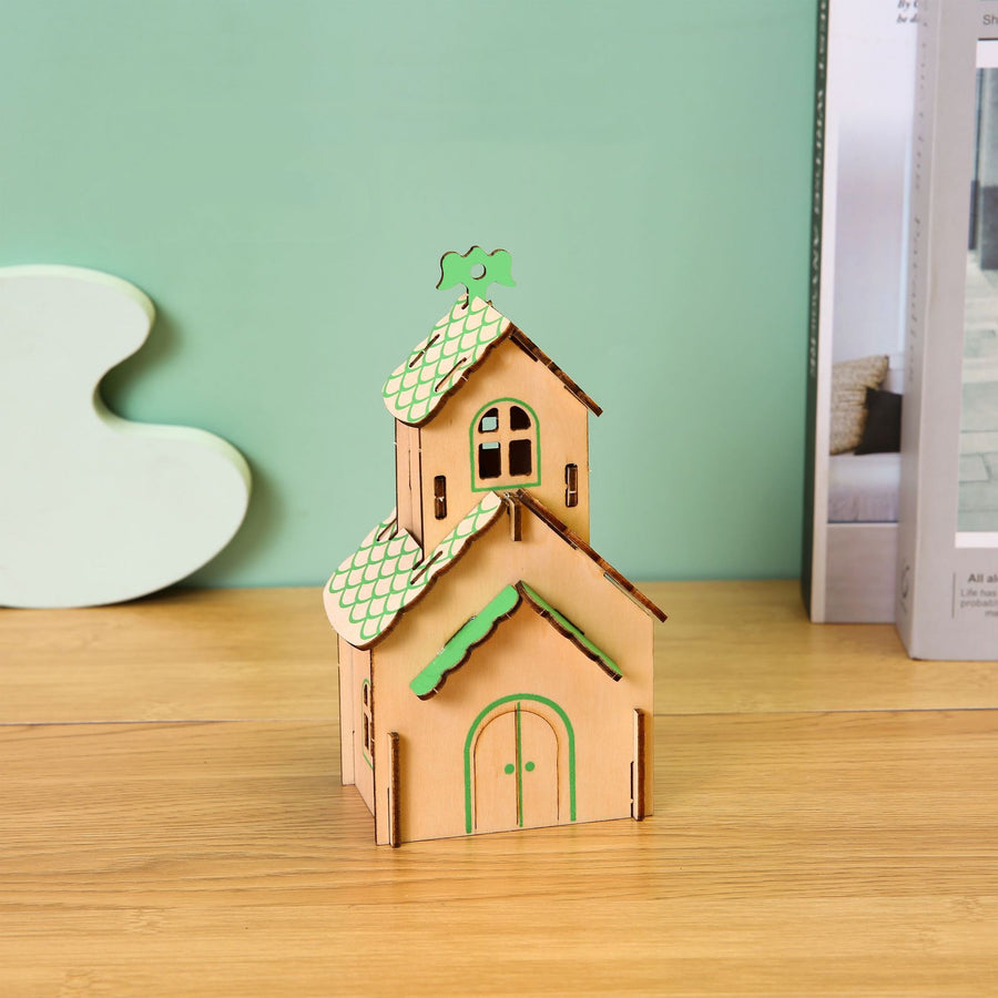 3D Drei-dimensionale Laser Haus Puzzle Montage Handgemachte Holz Spielzeug