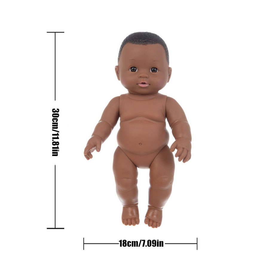 Schwarz puppe 30cm vinyl wiedergeburt puppe mutter und baby spielzeug